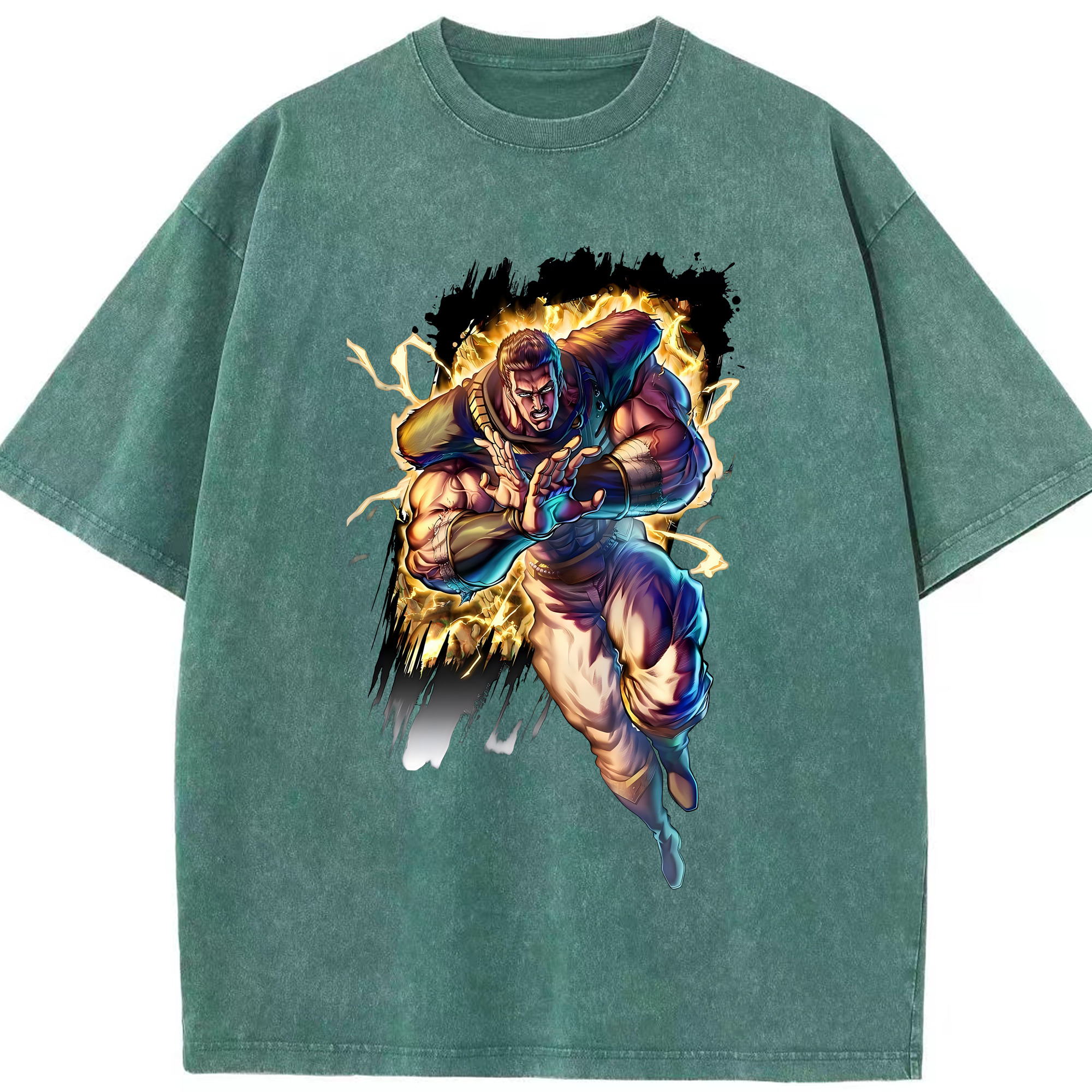 （画像用） 北斗の拳 Fist of the North Star 綿100% ヴィンテージ風 半袖Tシャツ（フロントプリント）